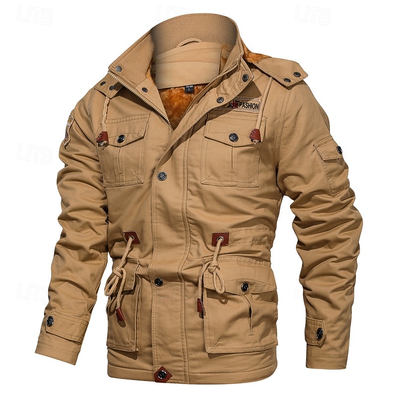 Hombre Chaqueta Softshell Chaqueta para senderismo Invierno Al aire libre Forro Polar Templado Chaqueta cortavientos Viaje Negro Verde Ejército Caqui 2025 - $59.99 –P1