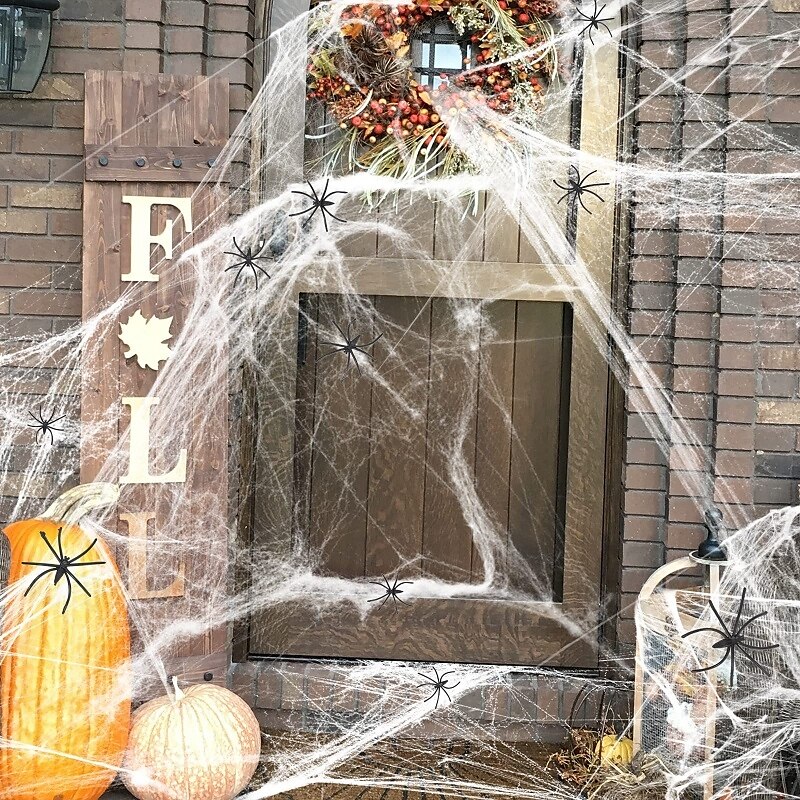 300 g halloween-dekorasjoner kunstig edderkoppnett stretchy spindelvev skummel fest halloween-dekorasjon for rekvisitter for bar hjemsøkt hus 2025 - $11.99 –P4