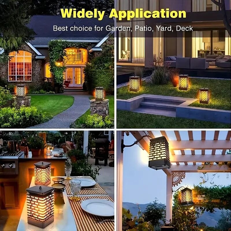 1/2pcs Solar Flame Lights Outdoor IP65 Waterproof Flashing Flame Light Solar Lantern Outdoor Hanging Light for Garden Patio Access Deck Yard Pathway Halloween Christmas Party Decoration 2025 - $44.99 –P4