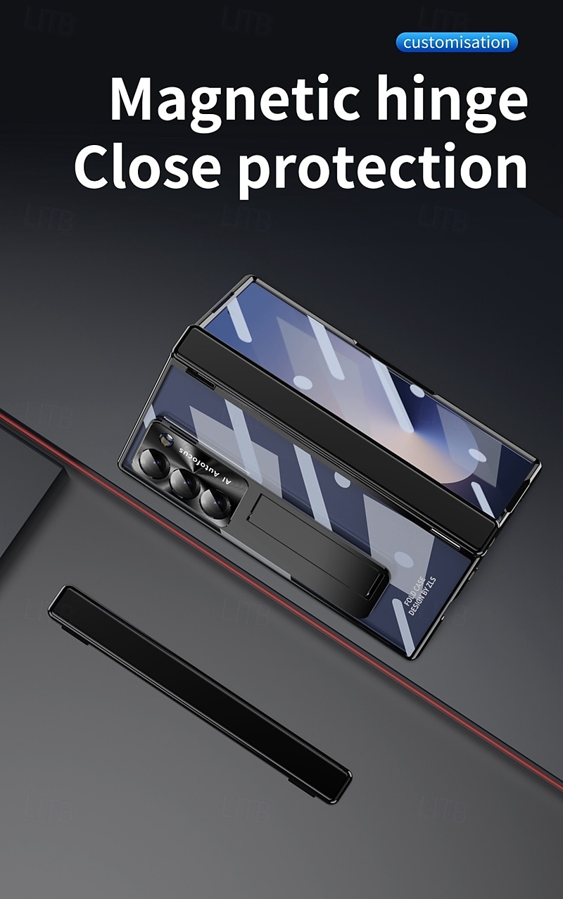телефон Кейс для Назначение SSamsung Galaxy Z-образный сгиб 7 Z-сгиб 6 Z Fold 5 Z Fold 4 Z Fold 3 Кейс на заднюю панель со стендом и протектор экрана Полная защита тела Ретро броня ПК Металл 2025 - $25.99 –P8