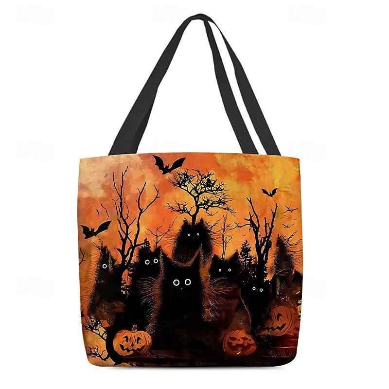dámská kabelka s tématem halloween s designem čarodějnice a úplňku - ideální pro halloween a každodenní použití 2025 - $16.99 –P7