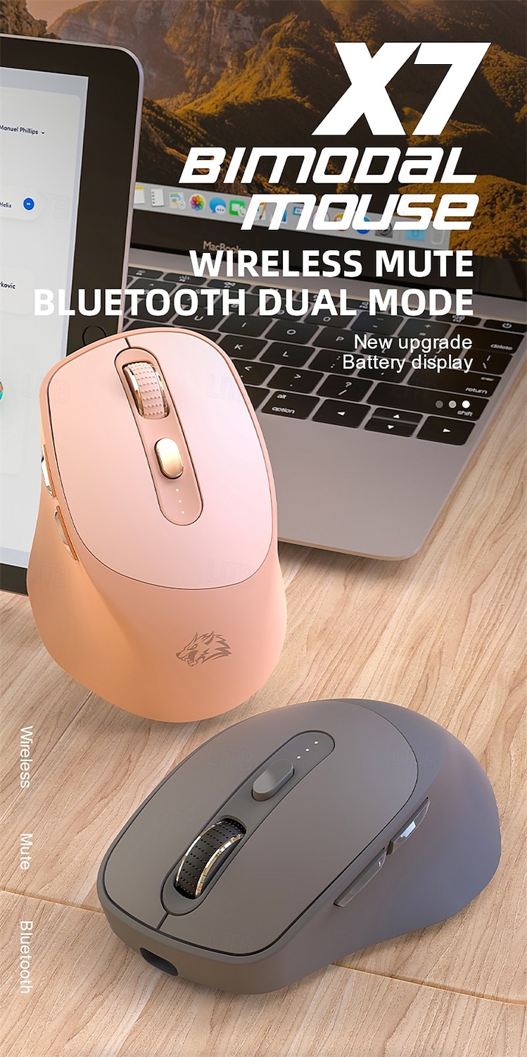 x7 oplaadbare draadloze Bluetooth-muismuizen met batterij-indicator 5 verstelbare dpi voor Windows Android Mac 2025 - $26.99 -P2