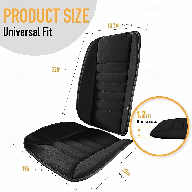 1 st. autostoelkussen met rugsteunkussen, verbeterd comfort, traagschuimontwerp voor pijnverlichting, comfort bij langdurig zitten 2025 - $49.99 –P7
