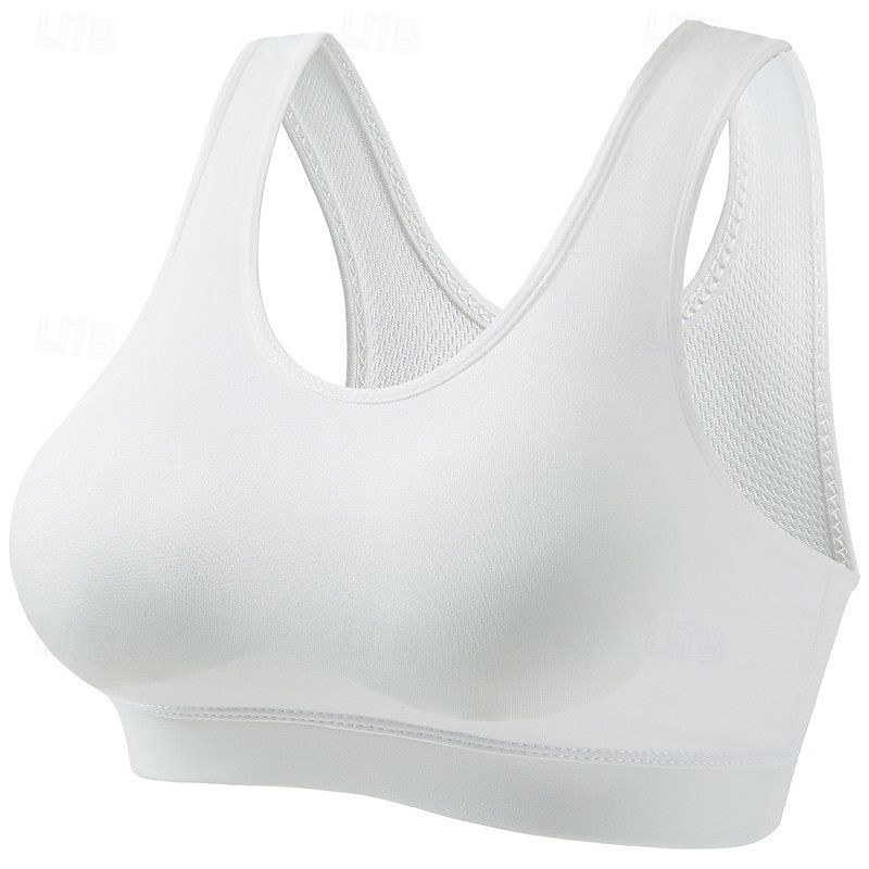 Dames Lichte ondersteuning Sport bh's Running BH Verwijderbare vulling Controle over meebewegen Goede top Gewatteerd Fitness Recreatiesport Hardlopen Ademend Lichtgewicht Zacht Donker roze Zwart Wit 2025 - $11.99 –P1