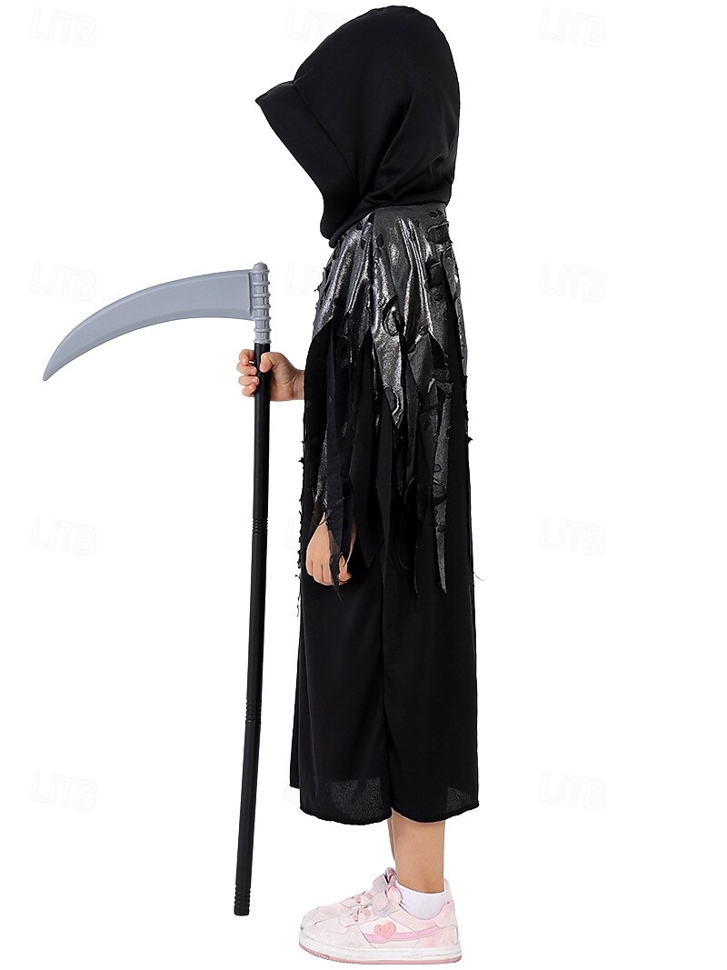 Smrtka Cosplay kostým Dětské Chlapecké Dívčí Strašidelný kostým Večírek Karneval Plesová maškaráda Jednoduchý karnevalový kostým 2025 - $19.99 –P6