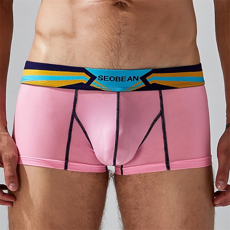 Herren 1 pc Unterwäsche Boxer Boxer-Shorts Nylon Atmungsaktiv Weich Komfortabel Farbblock Buchstabe Mittlere Hüfthöhe Schwarz Weiß 2025 - $10.49 –P2