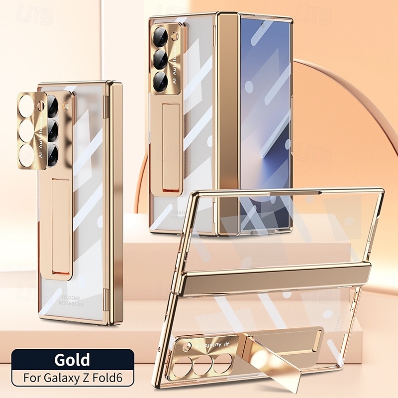 телефон Кейс для Назначение SSamsung Galaxy Z-образный сгиб 7 Z-сгиб 6 Z Fold 5 Z Fold 4 Z Fold 3 Кейс на заднюю панель со стендом и протектор экрана Полная защита тела Ретро броня ПК Металл 2025 - $25.99 –P14