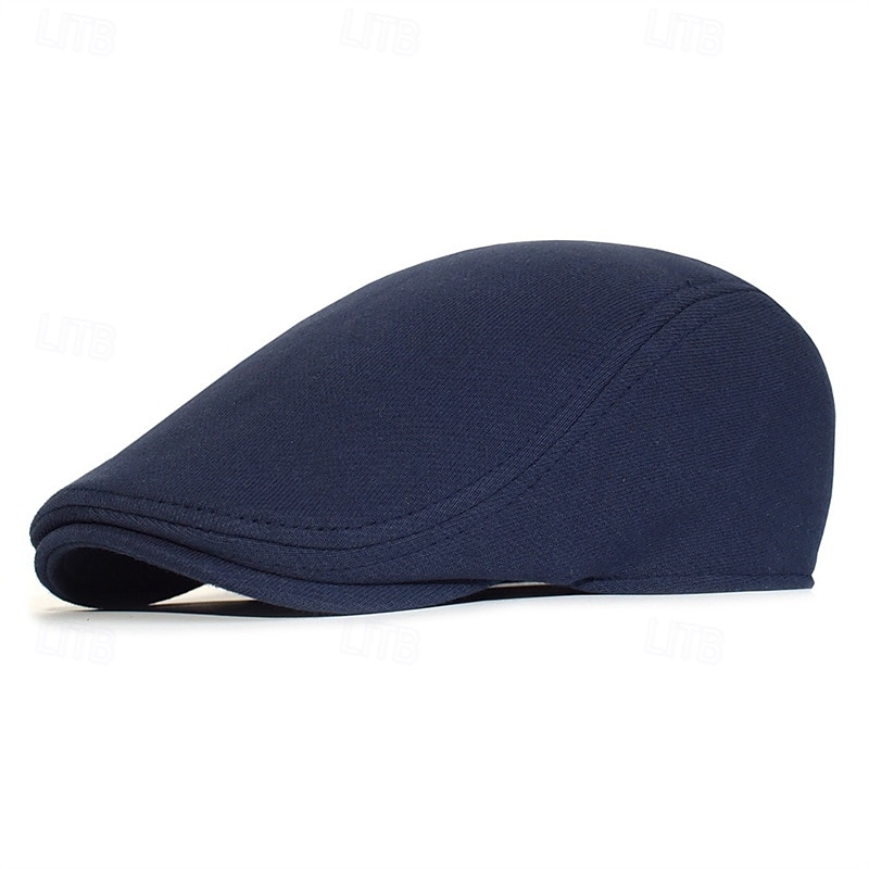 Per uomo Cappello basco Cappello Ascot Cappello da strillone Nero Blu marino Cotone Di tendenza Informale Strada Giornaliero Liscio Regolabile Crema solare Traspirante del 2025 a $12.99 –P3