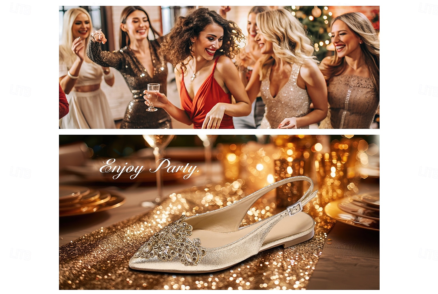 Women's Gold Embellished Pointed Toe Slingback Flats with Crystal Detailing - Luxurious Bridal Shoes for Weddings and Special Events 2025 - $46.99 –P4