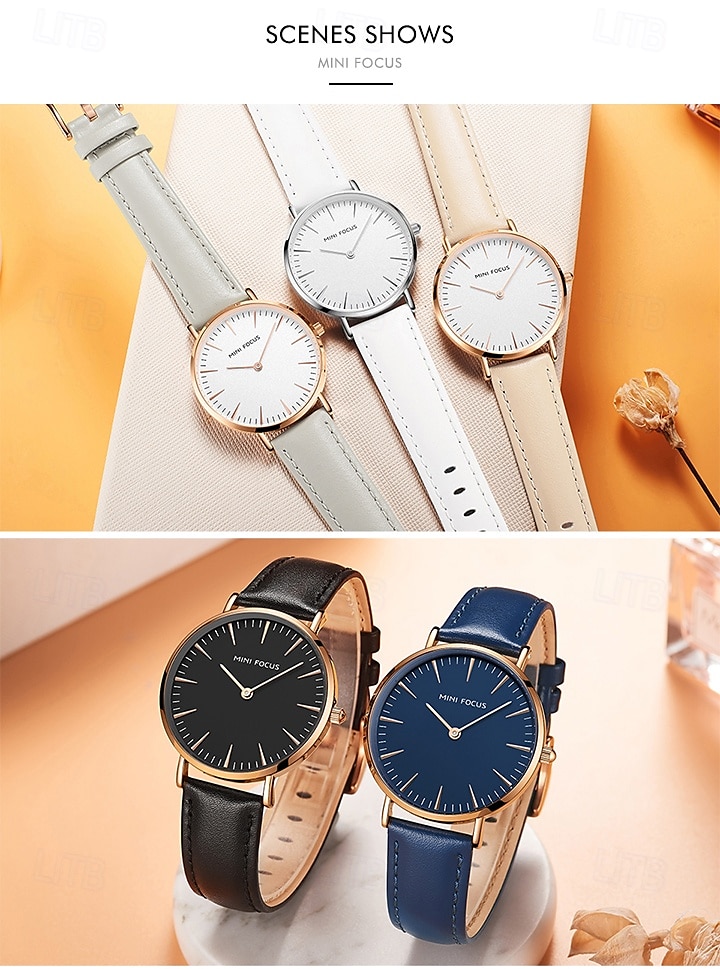 MINI FOCUS Women Quartz Watch Wrist Watch Creative Large Dial Waterproof Business Waterproof Leather Watch 2025 - $32.99 –P11