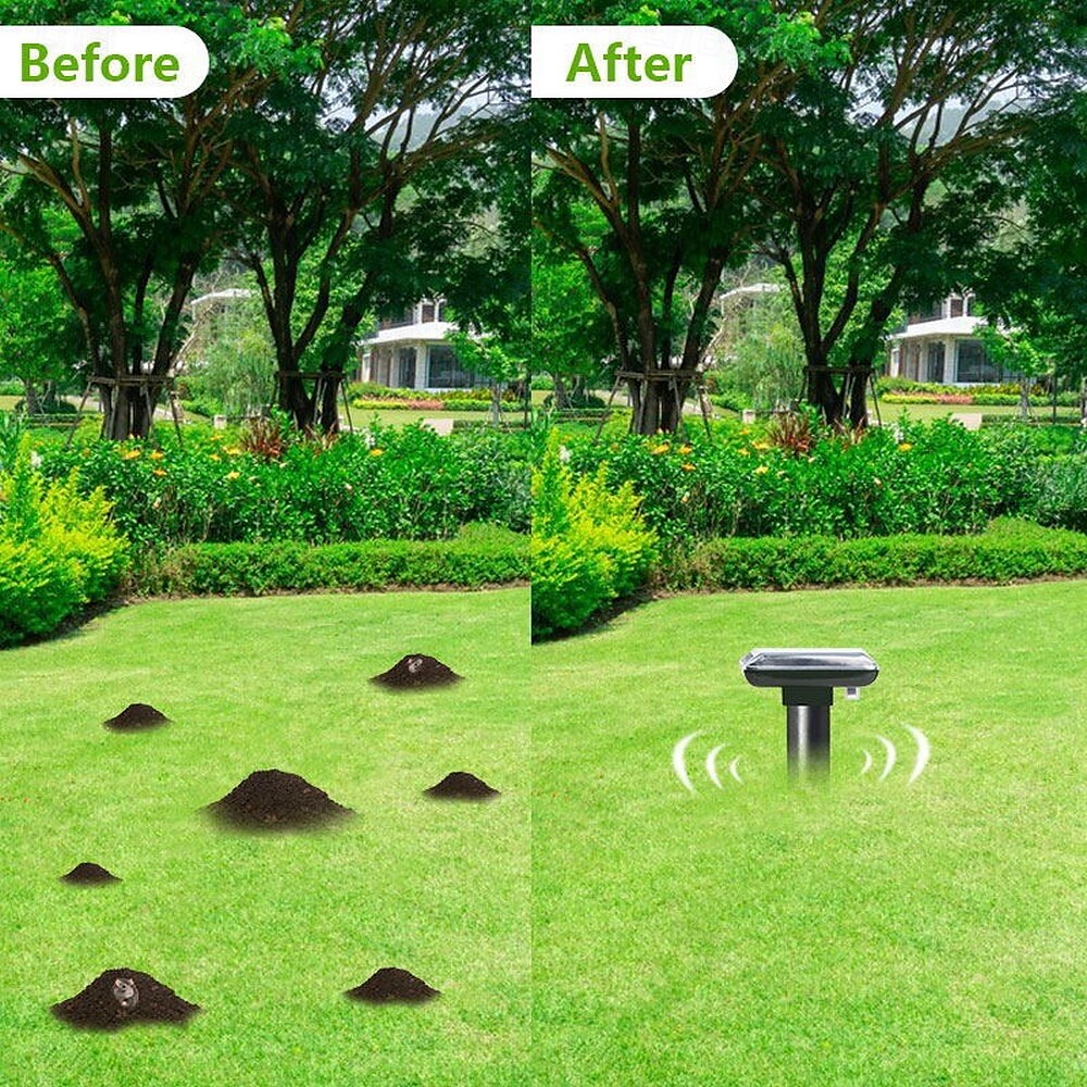 1 pz repellente solare per talpe IP56, repellente solare ad ultrasuoni per talpe, repellente per arvicole, controllo dei parassiti per talpe, prato esterno, fattoria, giardino del 2025 a $26.99 –P6
