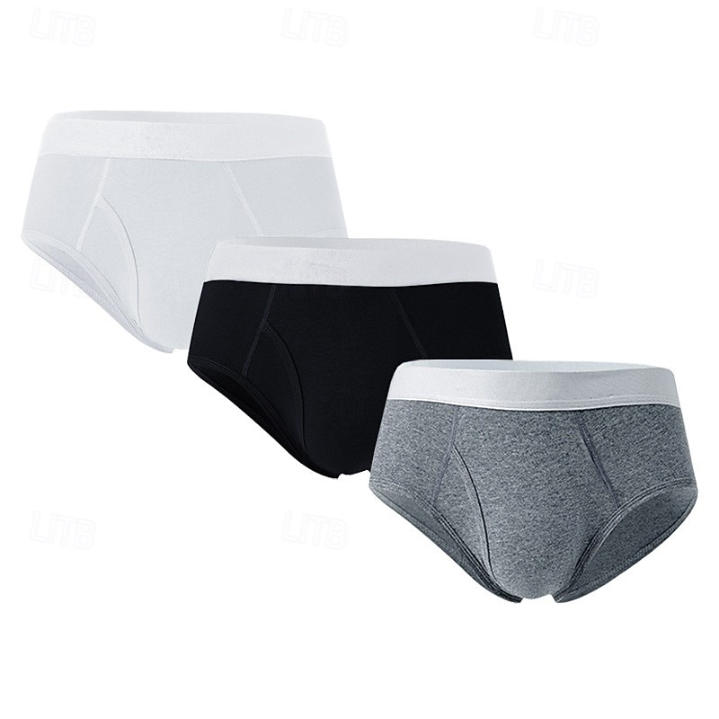 Herren 3 Pack Unterwäsche Boxer Boxer-Shorts Patchwork Hauptstadt Atmungsaktiv Weich Komfortabel Farbblock Mittlere Hüfthöhe Schwarz+Weiß+Grau Schwarz 2025 - $17.99 –P2