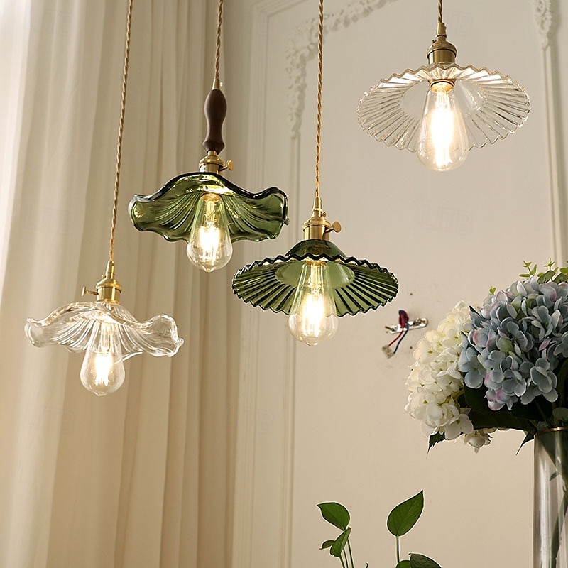 Lámpara colgante LED de 1/2/3 luces, lámpara colgante de vidrio vintage, candelabros ajustables en altura, ambiente sencillo, adecuado para pasillos de dormitorio, cafetería, loft, 85-265v 2025 - $101.99 –P10