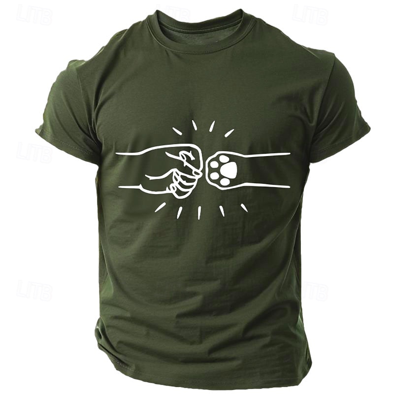 Hombre Huella / Pata Camiseta Camiseta superior 100% Algodón Manga Corta Gráfico Camisa Negro Verde Ejército Azul Oscuro Camiseta cómoda Calle Deporte Ropa de diseñador de moda 2025 - $15.99 –P1