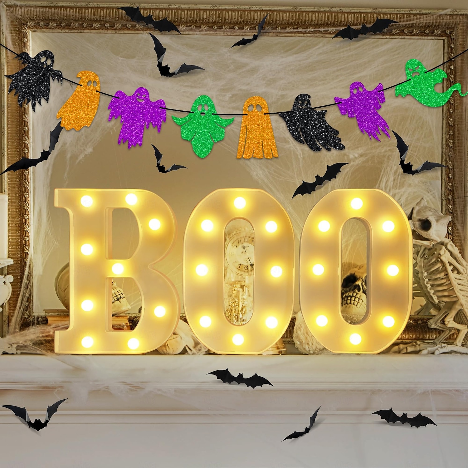 Halloween Decorations BOO Letter Lights for Bedroom Restaurant Bar Halloween Atmosphere Decorative Lights 2025 - $14.49 –P5