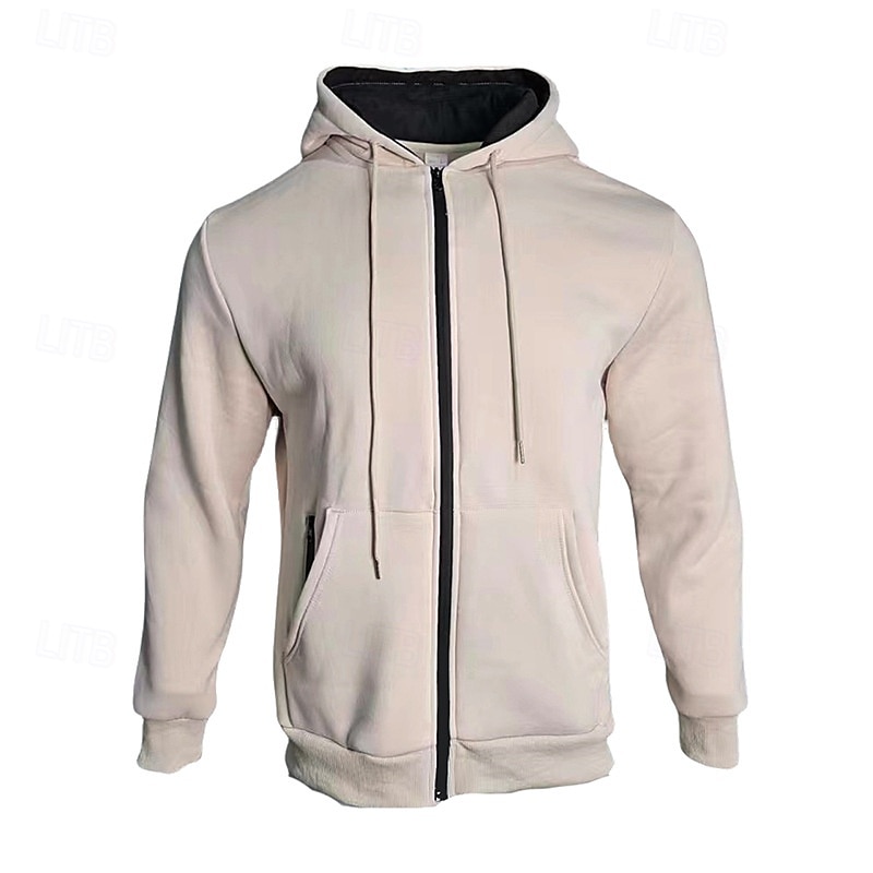 Per uomo Felpa con cappuccio Tuta Da Ginnastica Felpa con cappuccio a zip intera Tuta da ginnastica Nero Blu marino Cachi Grigio Con cappuccio Liscio Tasche A cordoncino 2 pezzi Sportivo Giornaliero del 2025 a $51.99 –P16