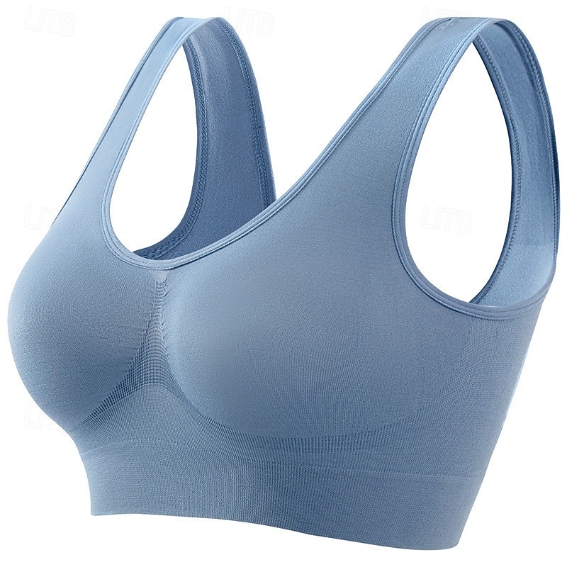 Mulheres Sustentação Leve Sutiã Esportivo Sutiã de corrida Sem costas Good Top Acolchoado Ginástica Esportes Relaxantes Corrida Respirável Leve Macio Preto Branco Rosa claro Cor Sólida de 2025 por $13.49 –P6