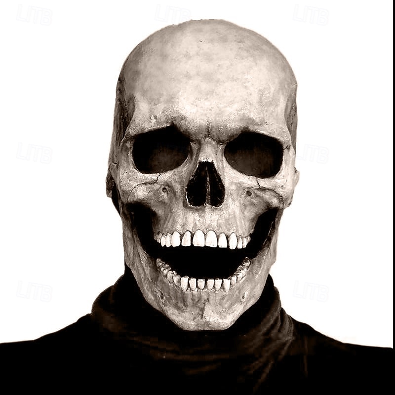 mască de craniu cu cap complet de Halloween, cască cu falcă mobilă, mască de halloween realistă înfricoșătoare pentru costume pentru adulți, jucărie cu mască de call of duty, decor schelet de Halloween 2025 - $25.99 –P7