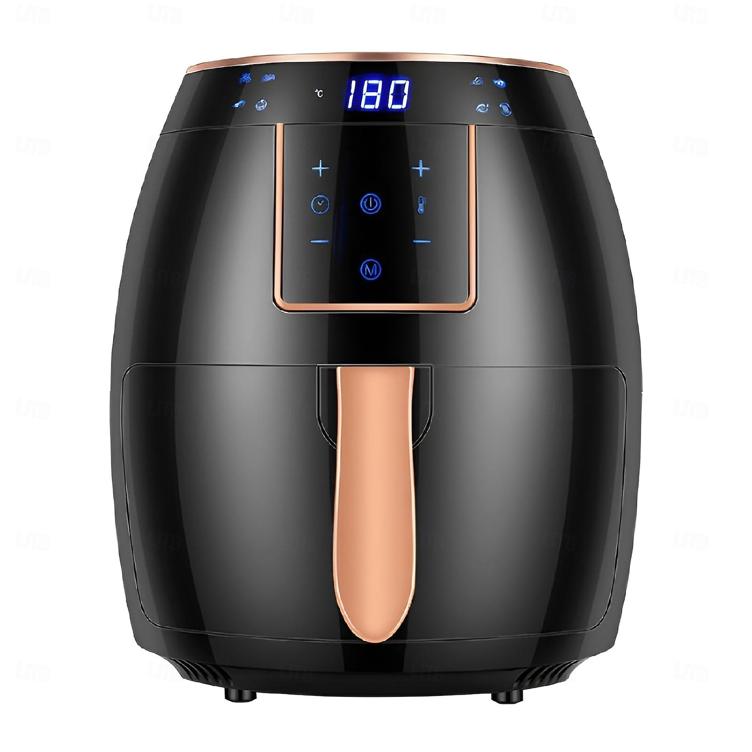 Heißluftfritteuse 5,5 l Haushalts-Heißluftfritteuse mit großem Fassungsvermögen, 1300 W, große Feuerkraft, Timing, Touchscreen, LCD, elektrische Heißluftfritteuse mit Backgeschirr 2025 - $123.99 –P5