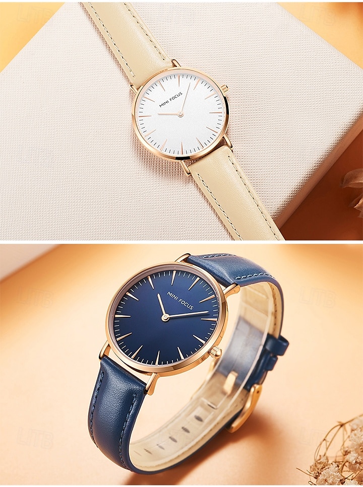 MINI FOCUS Women Quartz Watch Wrist Watch Creative Large Dial Waterproof Business Waterproof Leather Watch 2025 - $32.99 –P12