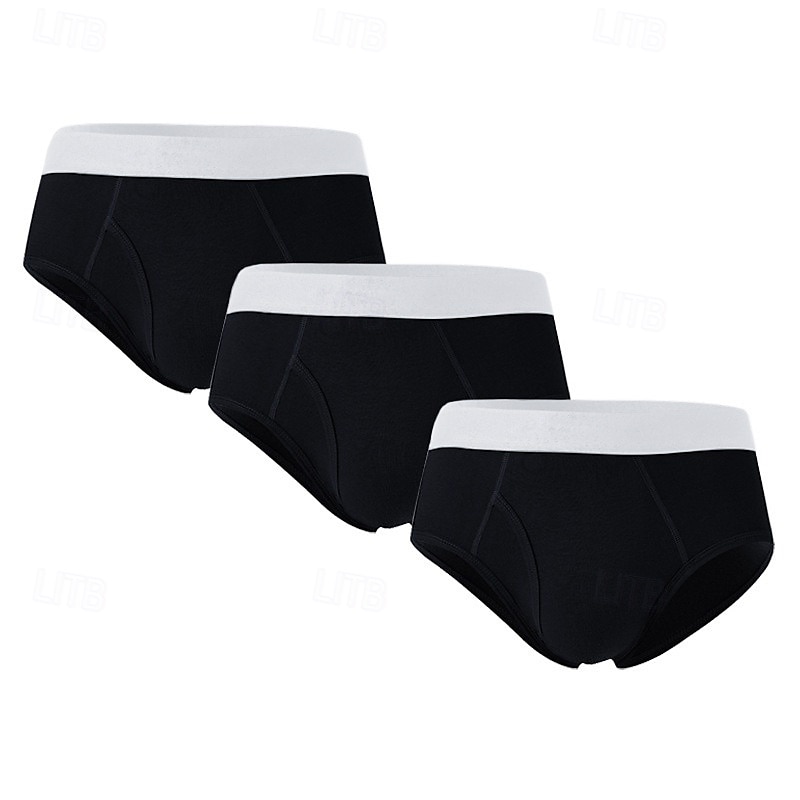 Herren 3 Pack Unterwäsche Boxer Boxer-Shorts Patchwork Hauptstadt Atmungsaktiv Weich Komfortabel Farbblock Mittlere Hüfthöhe Schwarz+Weiß+Grau Schwarz 2025 - $17.99 –P3