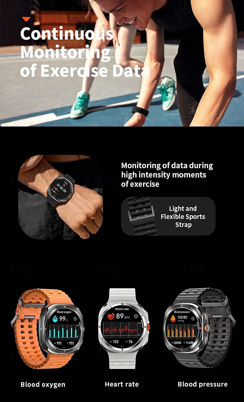 iMosi 1.43 inch Smart watch Fitness Running Watch Bluetooth Pedometer Call Reminder Activity Tracker Compatible with Android iOS Women Men Long Standby Hands-Free Calls Waterproof IP68 2025 - $56.99 –P8