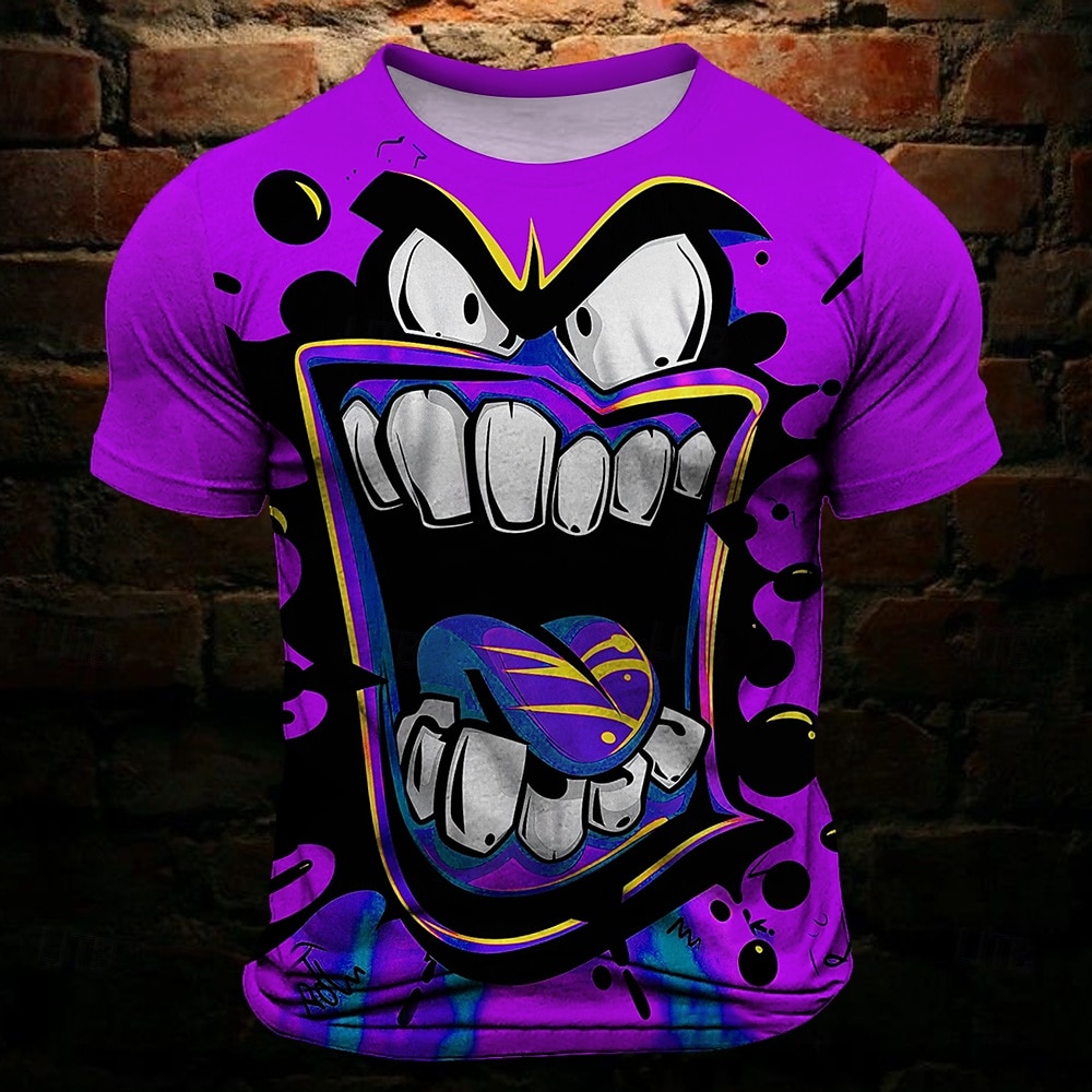T Shirt Divertente Grimace da Uomo Maniche Corte T shirt Stampata 3D Collo Giro Camicia Moda Vintage Cool Vacanza Festa Gialla Blu Viola Estate Primavera Abbigliamento S M L XL XXL XXXL del 2026 a $22.99 –P5