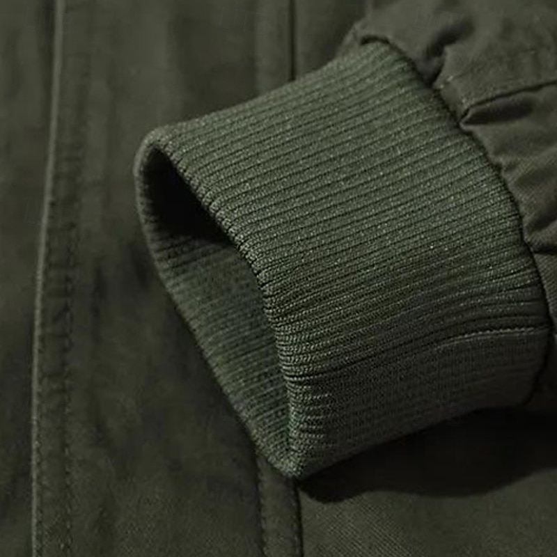 Herren Einsatzjacke übergangsjacke Ausgehen Tasche Ganzjahres Einfach Klassisch Revers Regulär Schwarz Khaki Armeegrün Jacken 2025 - $57.99 –P9