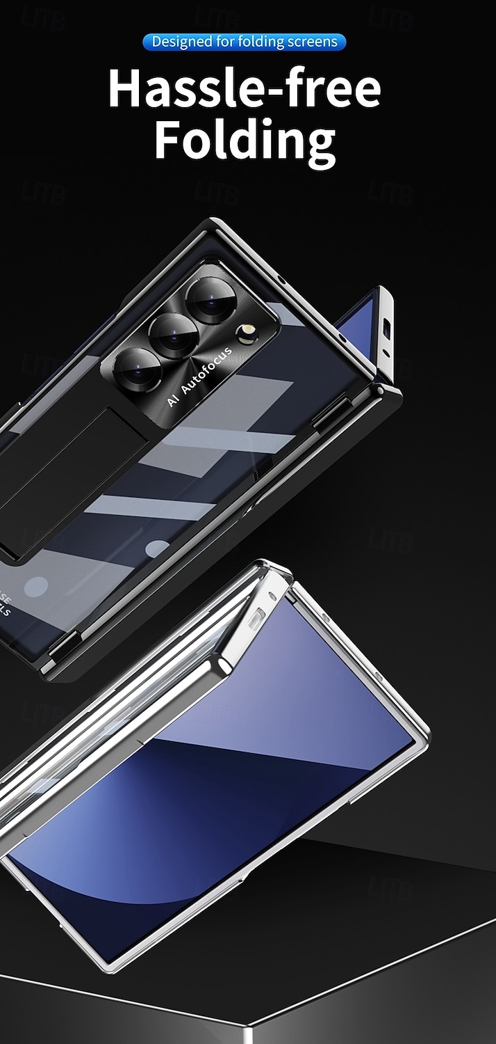 телефон Кейс для Назначение SSamsung Galaxy Z-образный сгиб 7 Z-сгиб 6 Z Fold 5 Z Fold 4 Z Fold 3 Кейс на заднюю панель со стендом и протектор экрана Полная защита тела Ретро броня ПК Металл 2025 - $25.99 –P9