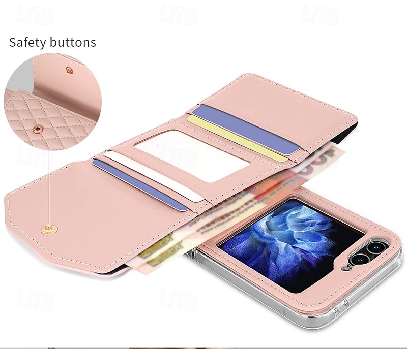 телефон Кейс для Назначение SSamsung Galaxy Z-флип 6 Z Flip 5 Z Flip 4 Z Flip 3 Кошелек для карт с ремешком Разъем для карты Защита от удара Ретро Настоящая кожа ТПУ 2025 - $30.99 –P8