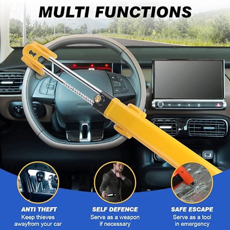 Steering Wheel Lock Anti Theft Car Device Steering Wheel Lock Anti-Theft Device Adjustable Length Clamp Double Row Atom Keys Steering Lock Car Steering Wheel Lock Heavy Duty Secure Device 2026 - $61.99 –P4