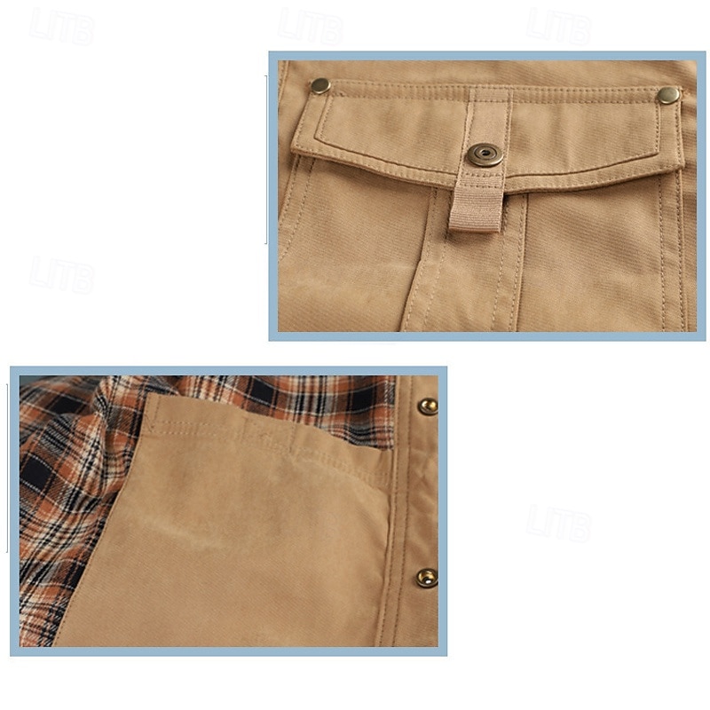 Per uomo Giacca da camionista Giacca pratica Giacca cargo Giornaliero Da mare Tenere al caldo Tasche Autunno inverno Liscio Di tendenza Classico Bavero Standard Nero Blu Marrone Verde Cachi Giacca del 2026 a $57.99 –P17