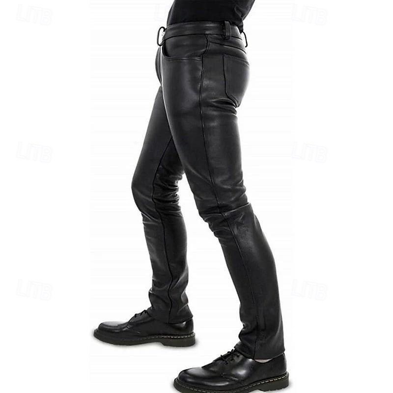 Men's Trousers Casual Pants Lederhosen Buttons Pocket Plain Comfort Daily Vacation Fashion Casual Black Micro-elastic 2025 - $42.99 –P3