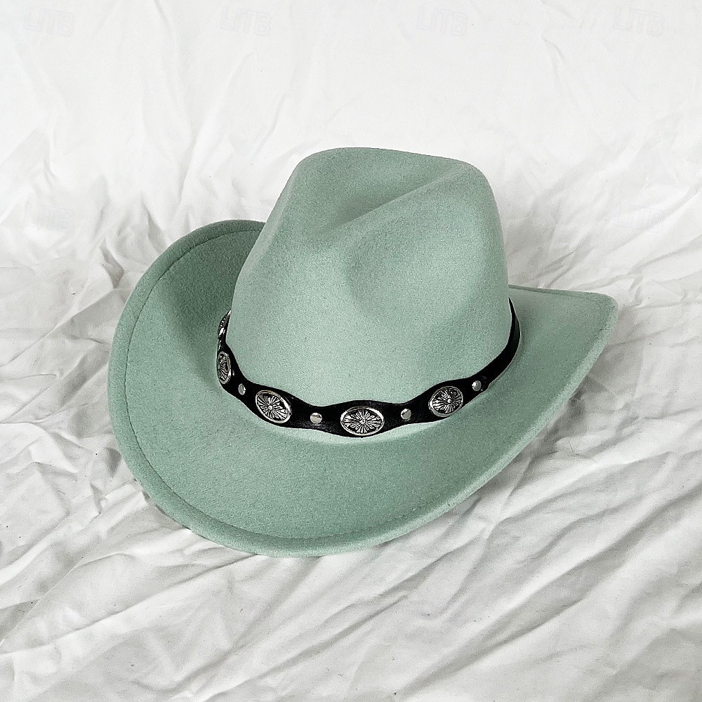chapeau de cowboy western blanc pour femmes et hommes, chapeau de cowboy bouclé avec fedora en cuir, chapeau de cavalier toca toca de 2025 ? $18.49 –P7