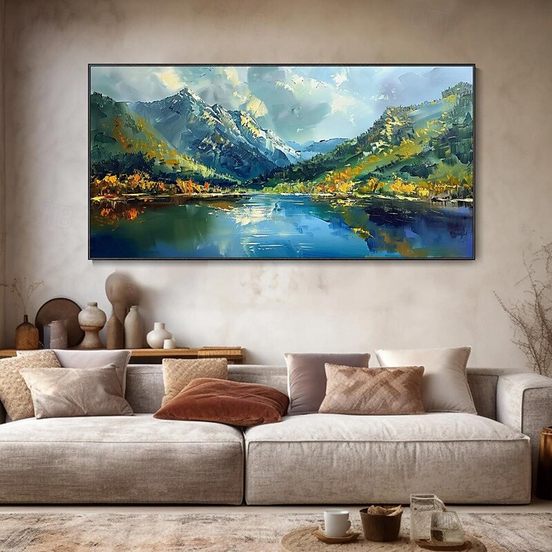 handgemaltes originales buntes Wald-Ölgemälde auf Leinwand, Strukturbäume, Landschaftskunst, abstrakte echte Natur, personalisiertes Wohnwand-Raumdekor 2025 - $133.99 –P1