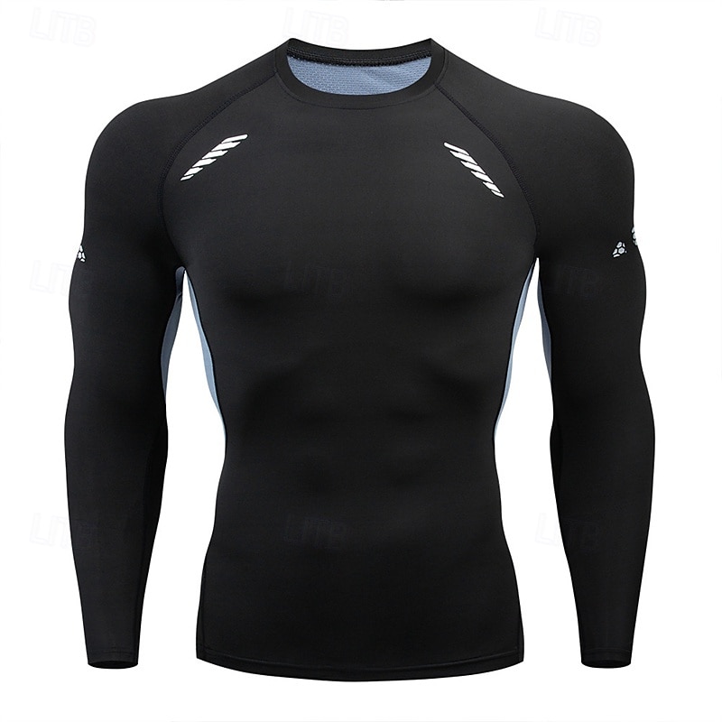 Homens Camisetas Compressão Camisa Atlético camisa de ginástica Camisa Fitness Patchwork Manga Longa Camiseta Casual Roupa Esportiva Outono Respirável Secagem Rápida Alta elasticidade Treino de de 2025 por $12.99 –P2