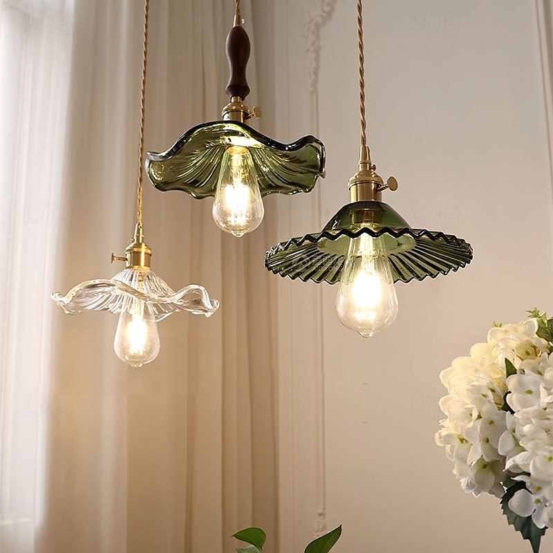Lámpara colgante LED de 1/2/3 luces, lámpara colgante de vidrio vintage, candelabros ajustables en altura, ambiente sencillo, adecuado para pasillos de dormitorio, cafetería, loft, 85-265v 2025 - $101.99 –P11
