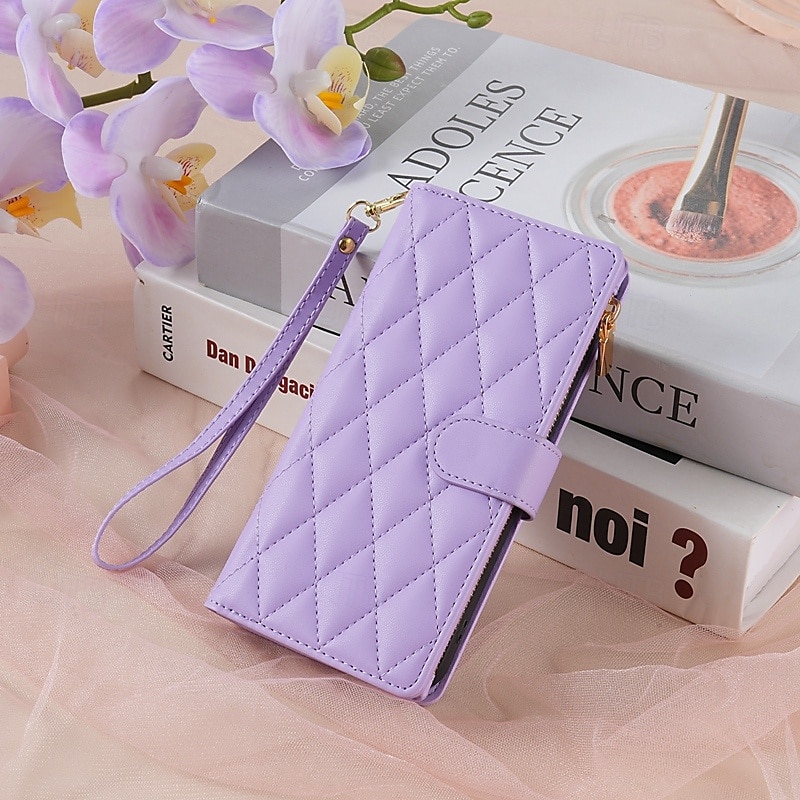 Phone Case For Samsung Galaxy S25 S24 S23 S23 FE S22 S21 Ultra Plus A55 5G A35 5G A25 A15 Wallet Case Magnetic Zipper with Lanyard Retro Geometric Pattern TPU PU Leather 2025 - $21.99 –P5