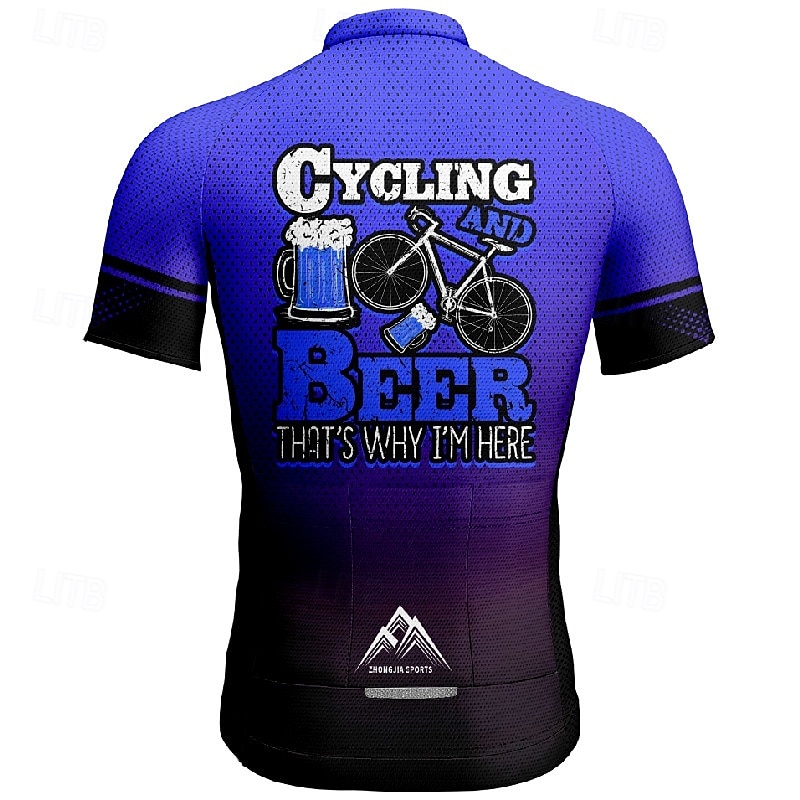 Pánské Cyklodres Krátký rukáv Kolo Tričko Dres se 3 zadními kapsami Horská cyklistika Prodyšné Rychleschnoucí Anatomický design Odvod Červená Modrá Fialová Spád Sportovní Oblečení 2025 - $30.99 –P18