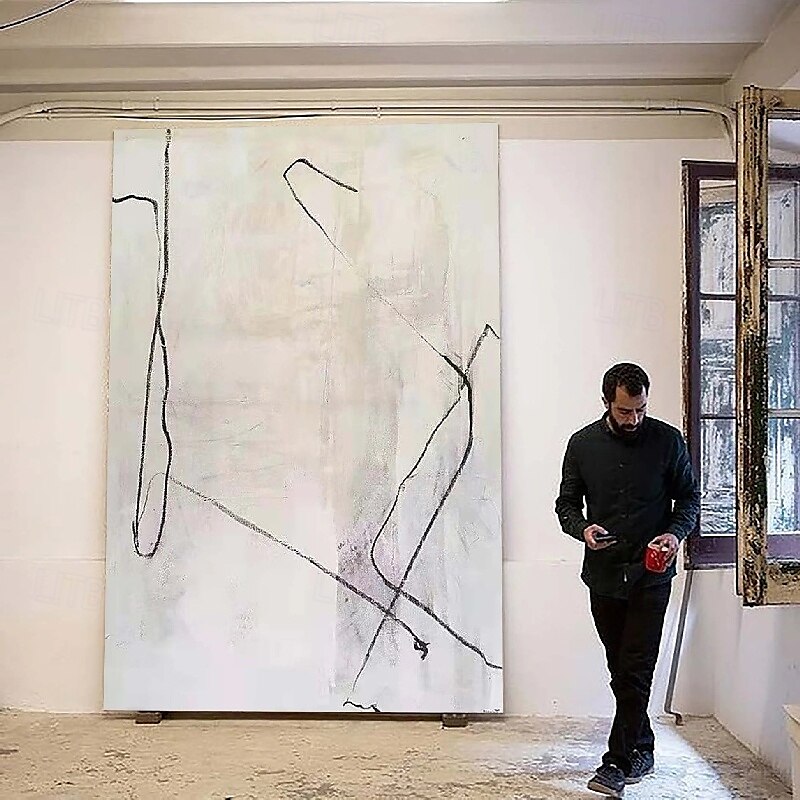 Large handmade  Milimalist Abstract Painting Handmade Black Gray Minimalist Painting On Canvas hand painted Textured Painting Abstract Art painting black Gray abstract art painting 2025 - $125.99 –P3