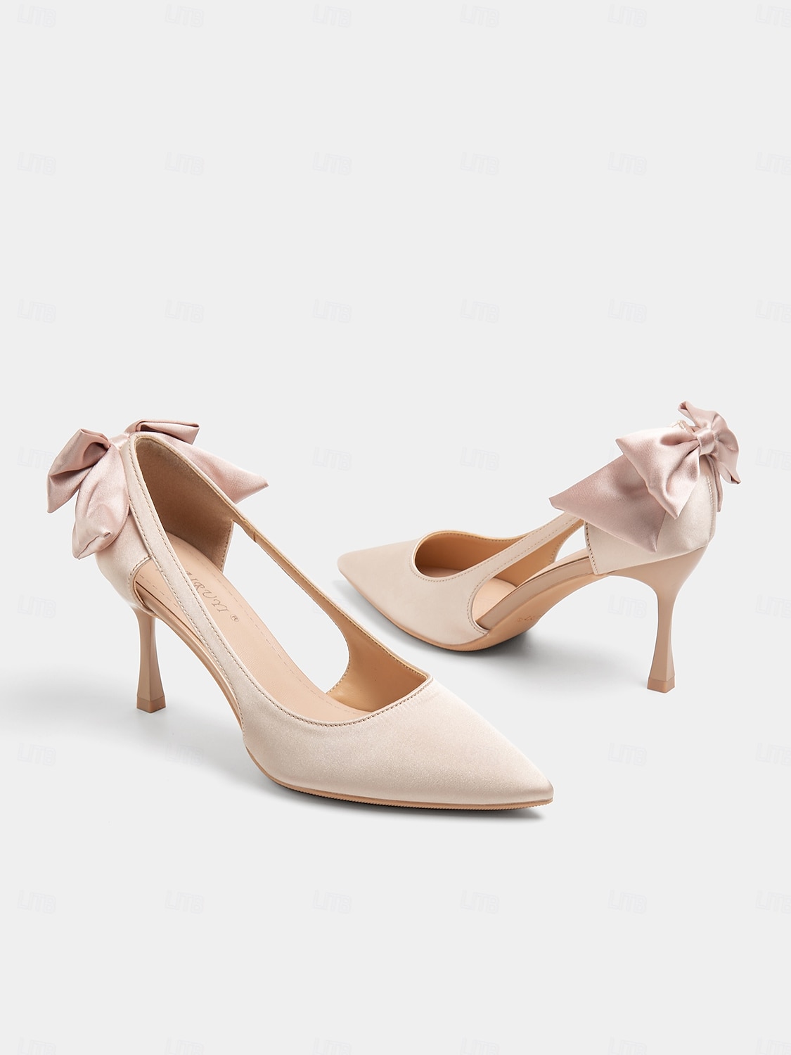 Elegant Women's Blush Suede Heels with Bow Detail – Chic Pointed Toe Pumps for Weddings and Formal Events 2025 - $54.99 –P3