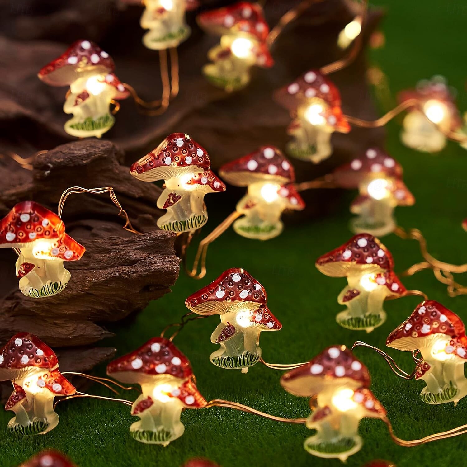 2025年 4m 40LED ソーラー 桜 キノコ ヘーゼルナッツ 銅線 ストリング ライト 屋外 防水 クリスマス 感謝祭 ガーデン パーティー バルコニー ホーム デコレーション  コレクション – $21.99 -P6