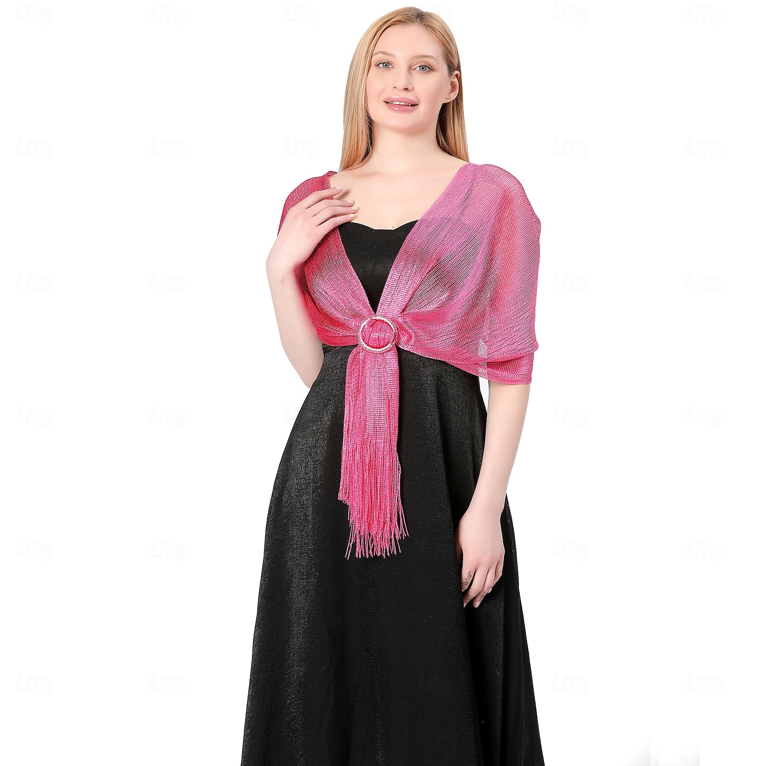 châle en soie or et argent avec boucle, groupe de mariée et demoiselle d'honneur, soirée dansante, robe de mariée, robe de soirée, châle pour femme de 2025 ? $22.99 –P10