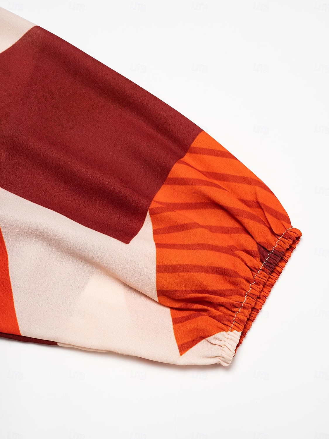 Robe longue décontractée à col en Y en mousseline de soie à motifs géométriques de 2026 ? $102.99 –P10
