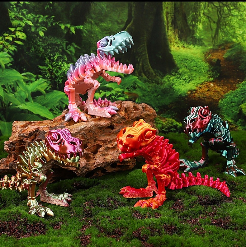 Dragon imprimat 3d cu oase articulate - figurina de dinozaur mobila, cadou perfect sau decor de birou pentru adulti 2025 - $17.49 –P1