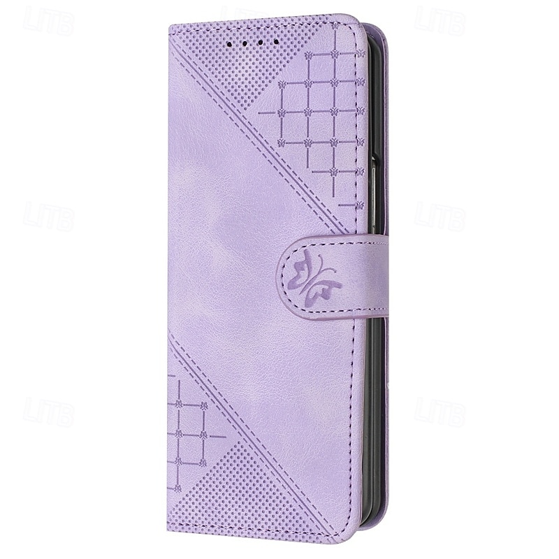Phone Case For Samsung Galaxy Z Fold 6 Z Fold 5 Z Fold 4 Z Fold 3 Flip Cover Magnetic with Wrist Strap Card Slot Butterfly Geometric Pattern PC PU Leather 2025 - $18.99 –P3