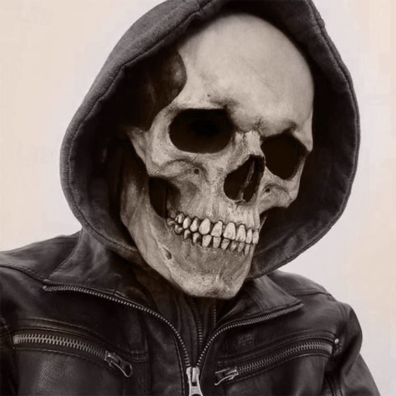 mască de craniu cu cap complet de Halloween, cască cu falcă mobilă, mască de halloween realistă înfricoșătoare pentru costume pentru adulți, jucărie cu mască de call of duty, decor schelet de Halloween 2025 - $25.99 –P8
