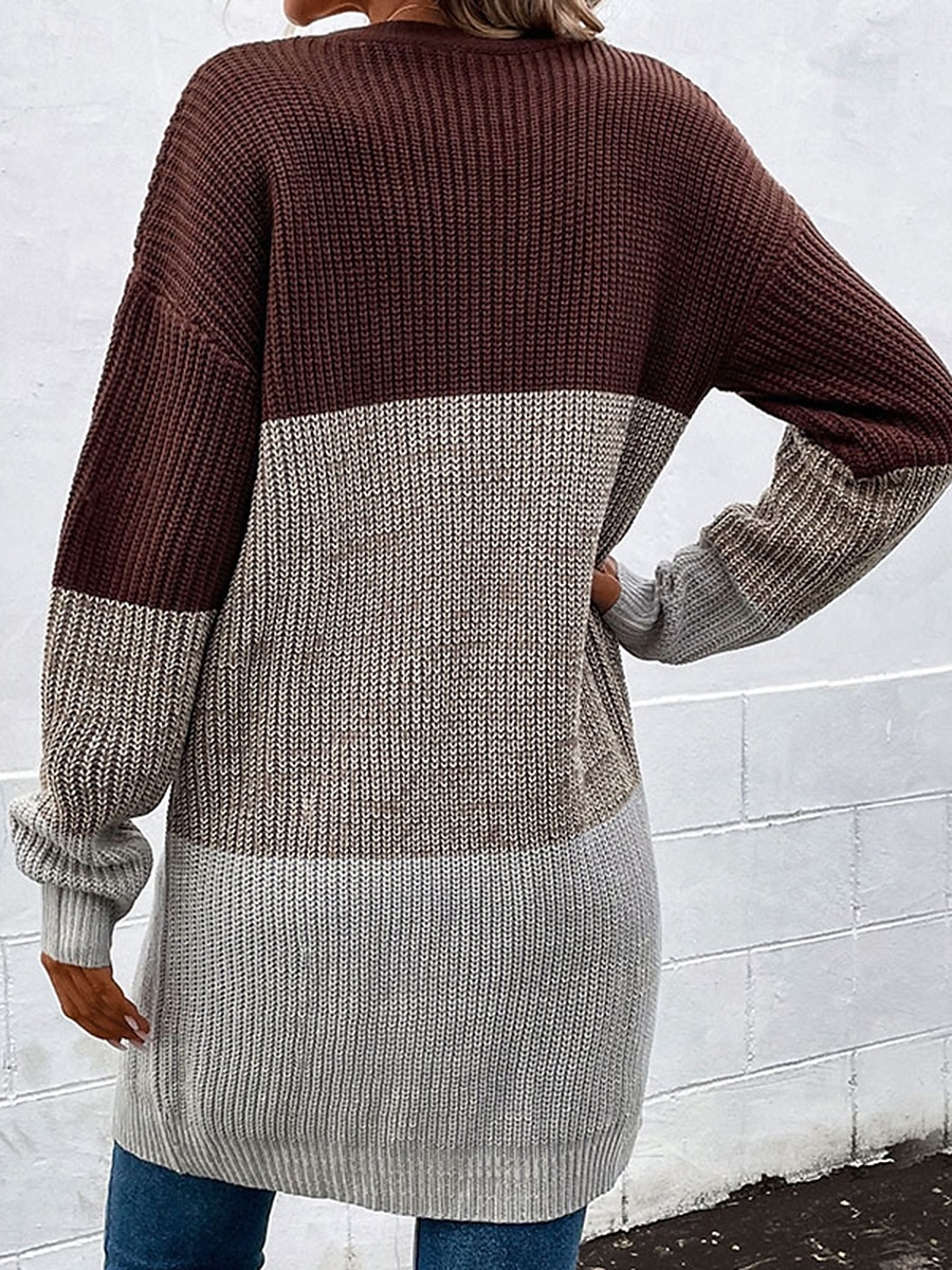 Femme Pull Chandail Pull Pull décontracté Décontractées Flexible Géométrique A côtes Col V Tricoté manche longue Hauts réguliers Tricoter Extérieur du quotidien Fin de semaine Rouge vin Automne Hiver de 2025 ? $57.99 –P2