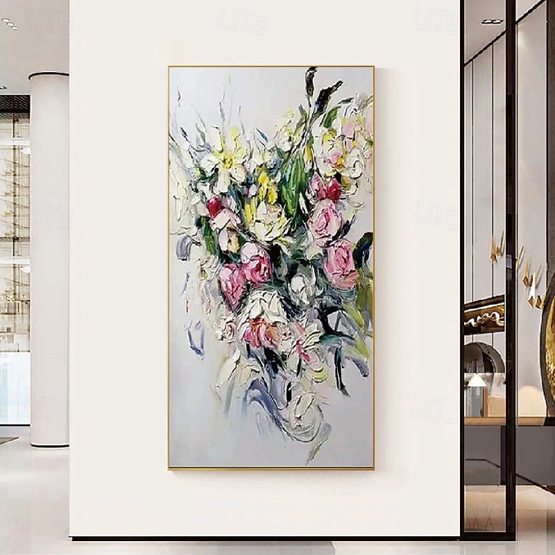 handgemaltes abstraktes 3D-Blumenölgemälde handgemachtes 3D-abstraktes Blütenbaum-Ölgemälde blühender bunter Baum auf Leinwand handgefertigtes Pflanzenblumenkunstwerk-Gemälde Landschaftsgemälde 2025 - $53.99 –P3