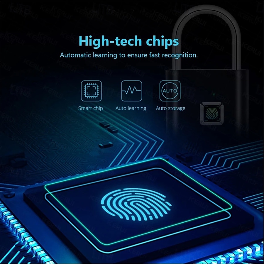 Fingerprint Lock Keyless Waterproof Anti-Theft Smart Lock Fingerprint Padlock Zinc Alloy Intelligent Safety Electronic DoorLock 2025 - $28.99 –P5